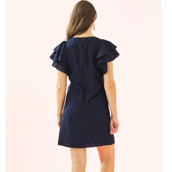 Lilly Pulitzer Kathie Mini Dress in True Navy - Picture 3 of 6